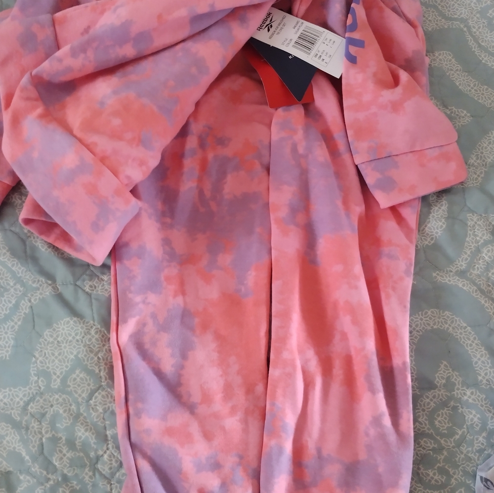REEBOK TWO PIECE SET HOODIE PINK AND PURPLE FOR GIRLS SIZE 4T "NEW"